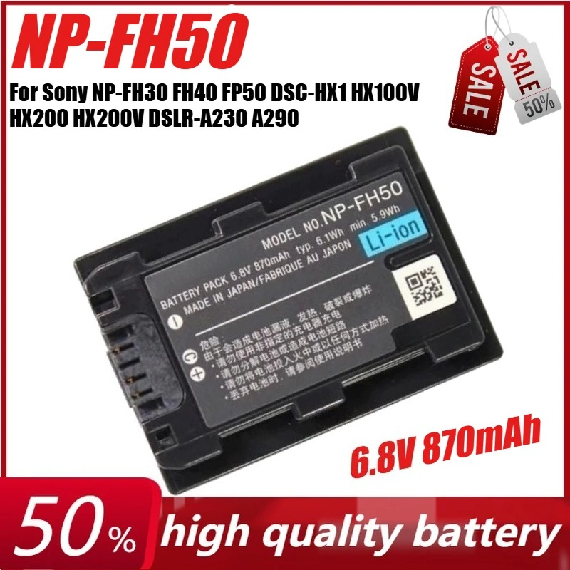 Canon Camera Eos R50 - 6.8V 870mAh NP-FH50 NPFH50 Bateria do